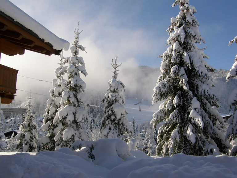 Blick auf das Skigebiet Fieberbrunn